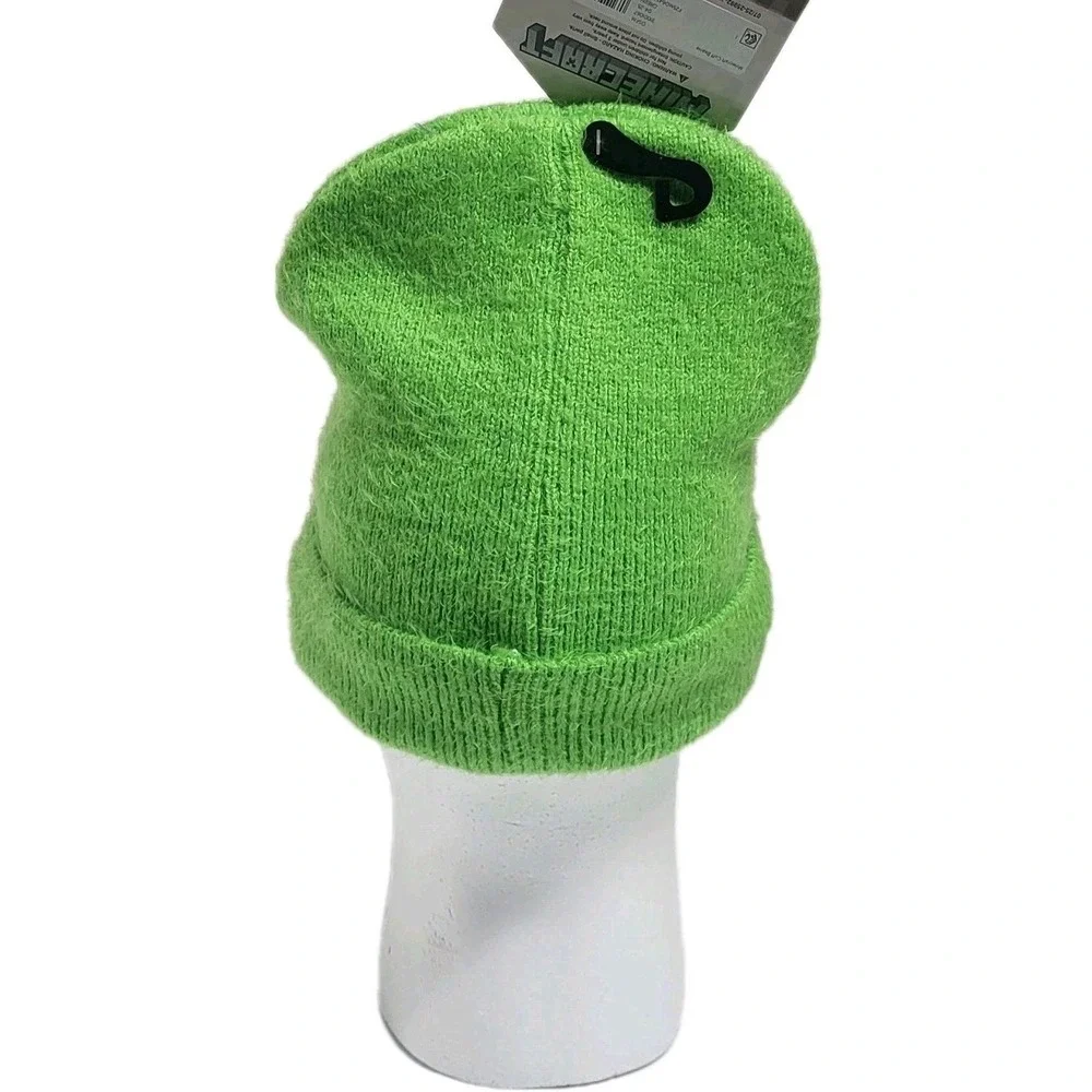 Minecraft Creeper Striped Ribbed‎ Cuffed Beanie Hat NWT Cozy Winter Wear Gift